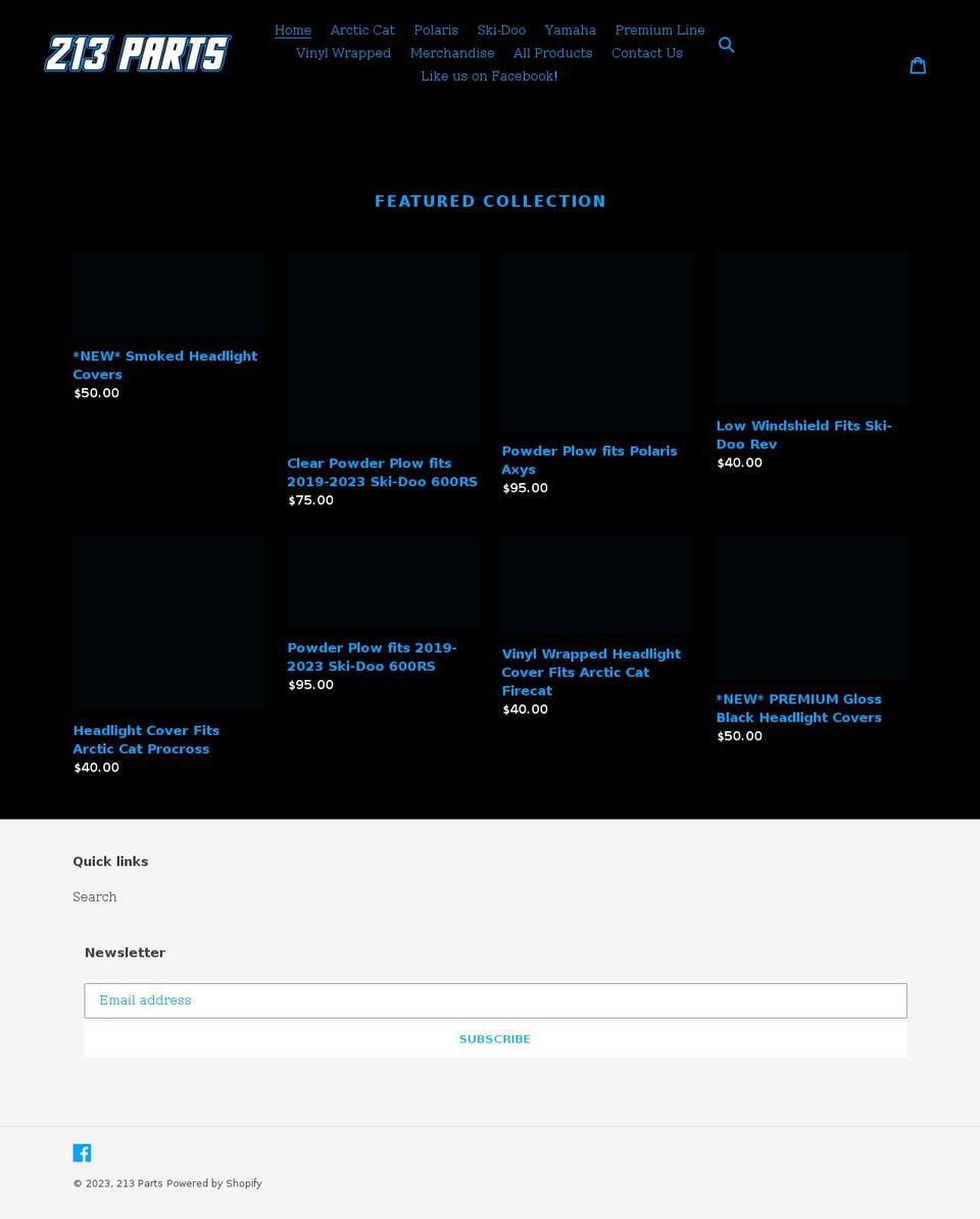 213parts.com shopify website screenshot