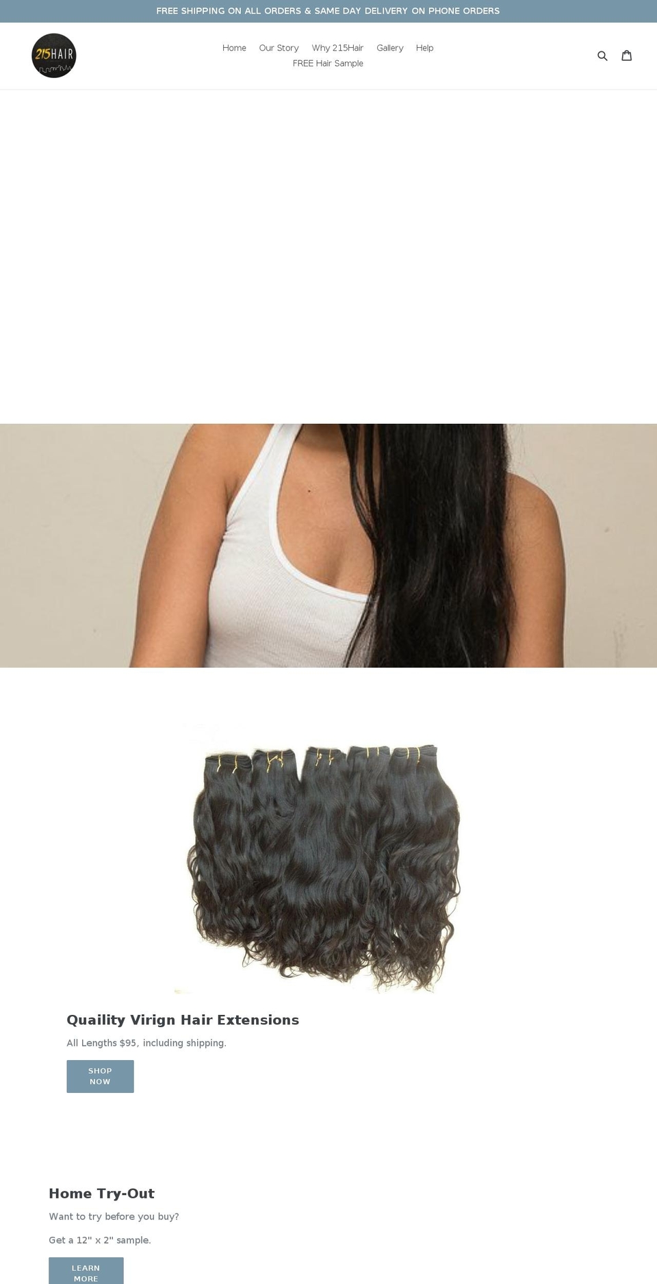 215hair.com shopify website screenshot