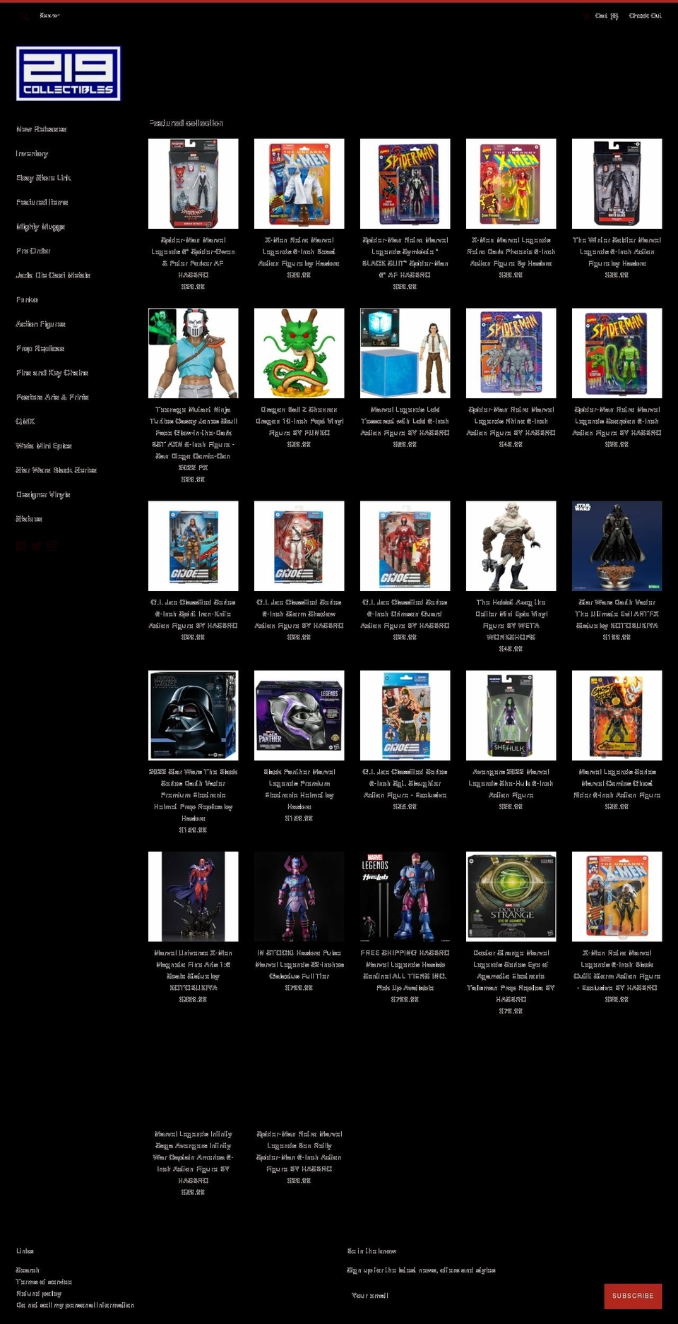 219collectibles.net shopify website screenshot