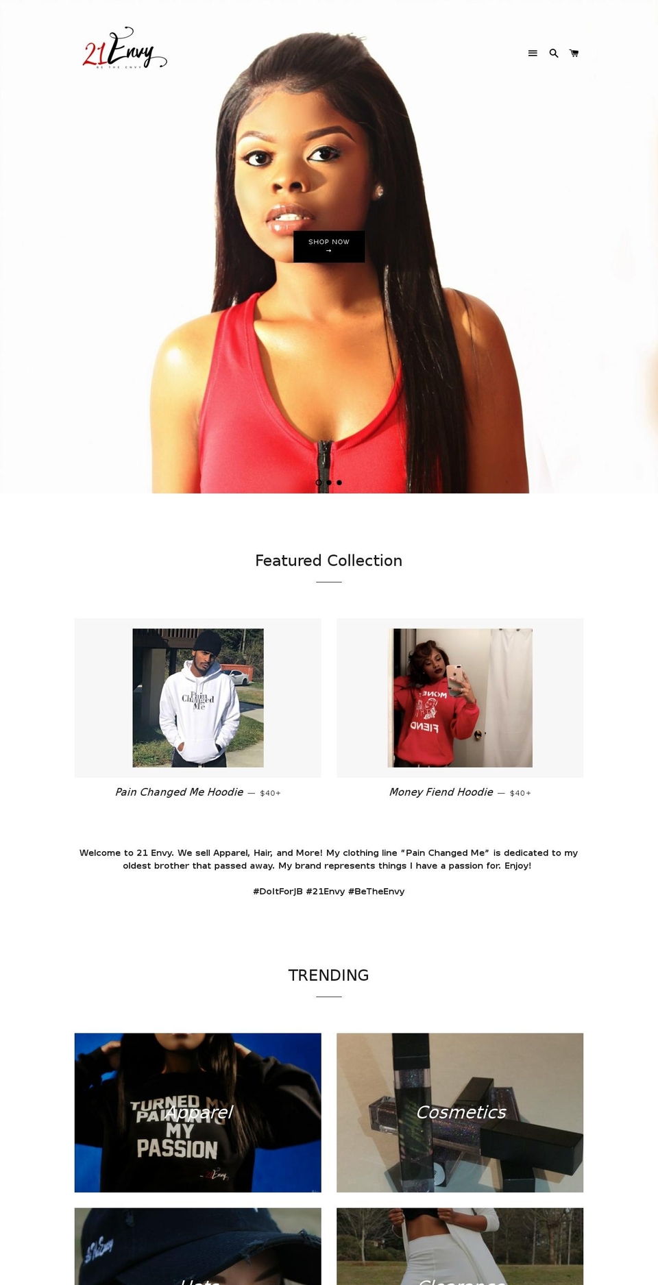 21envy.com — Shopify storefront screenshot