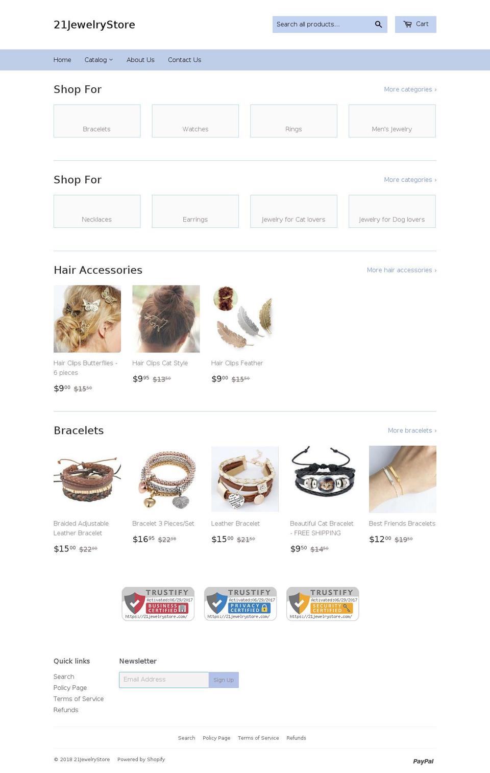 21jewelrystore.com — Shopify storefront screenshot