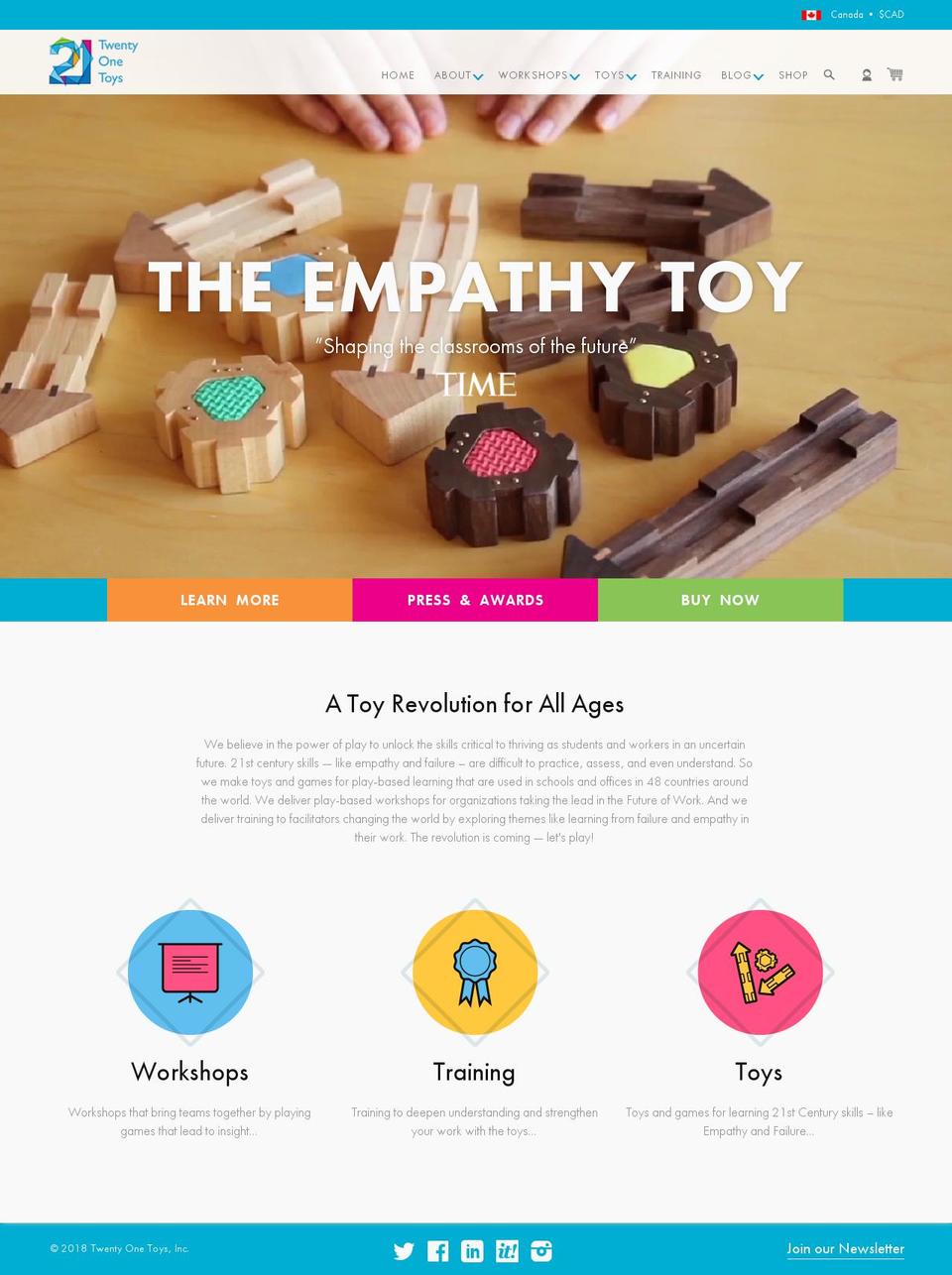 21toys.ca shopify website screenshot