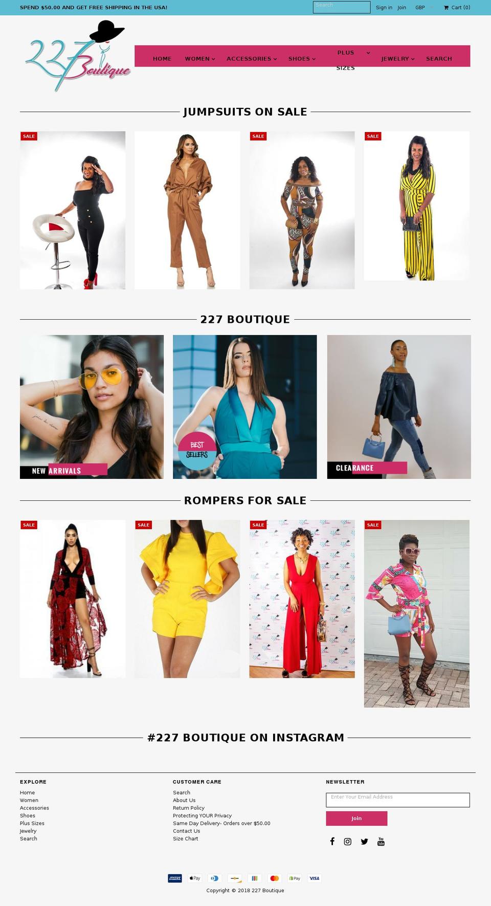 227boutique.com shopify website screenshot