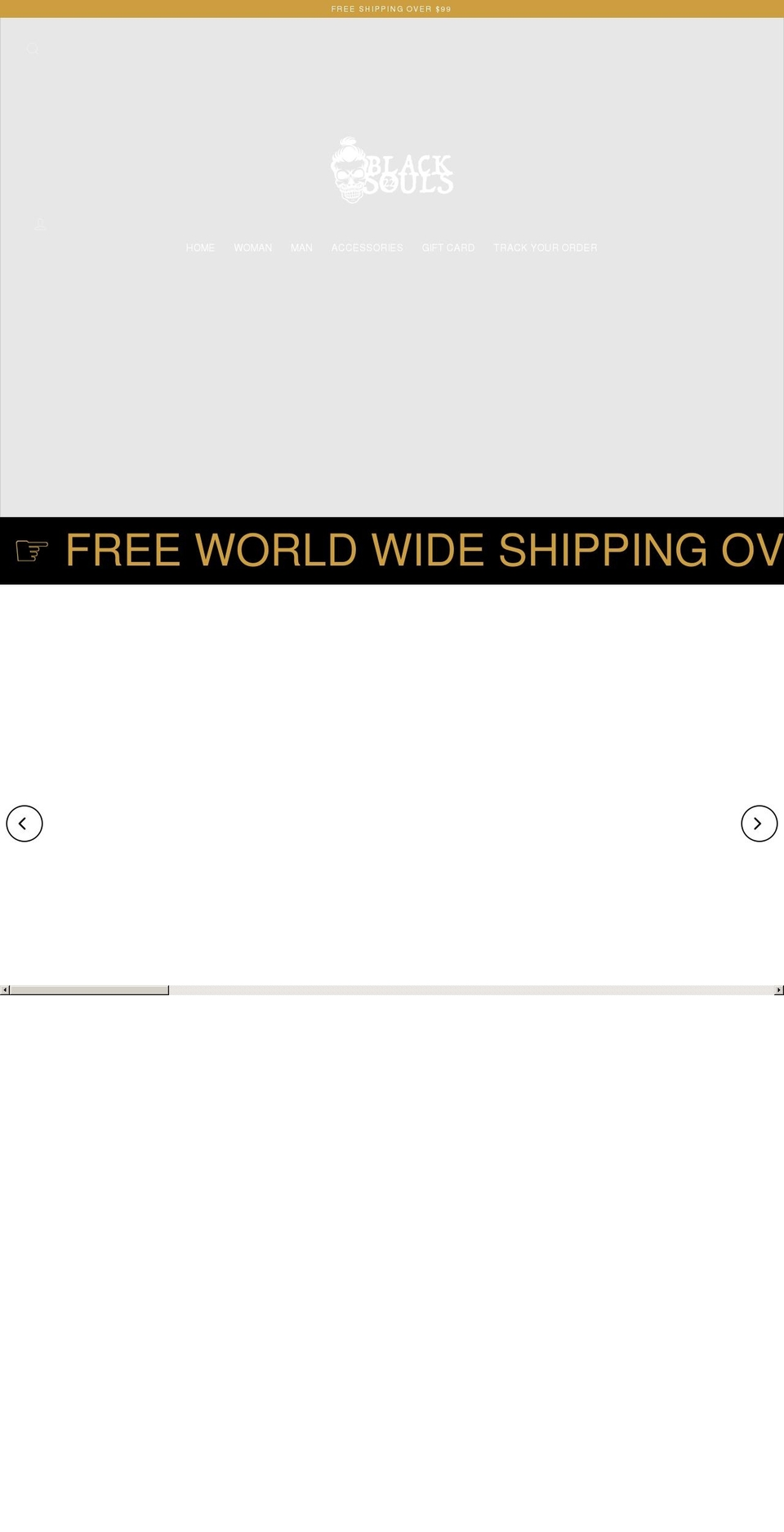 22blacksouls.com shopify website screenshot