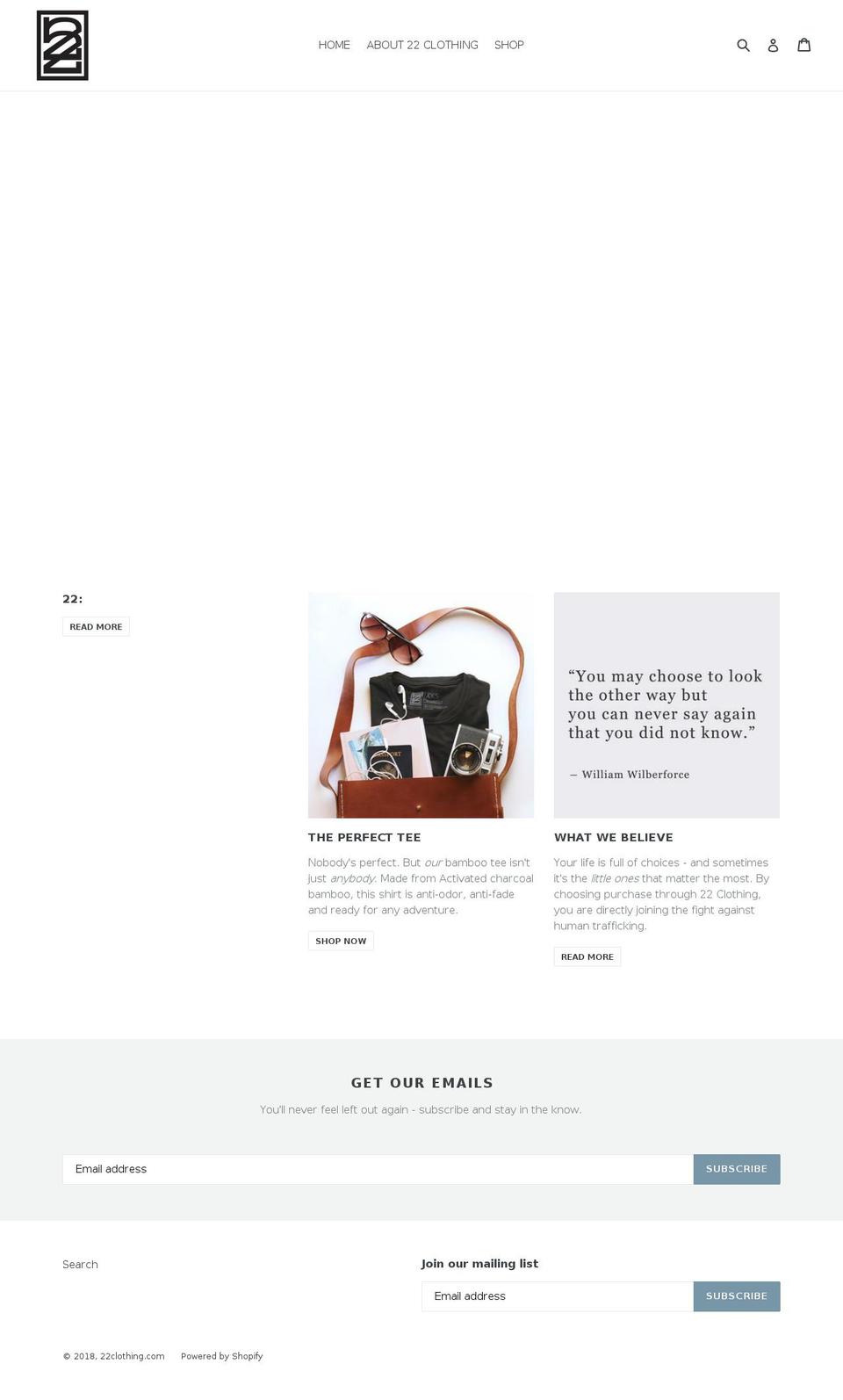22clothing.com — Shopify storefront screenshot