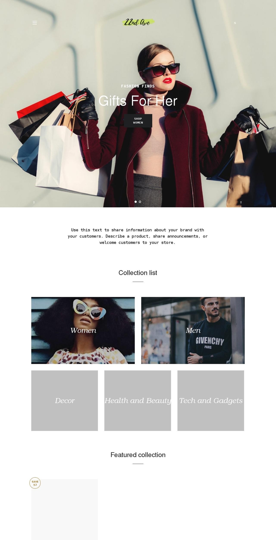 22ndave.net shopify website screenshot