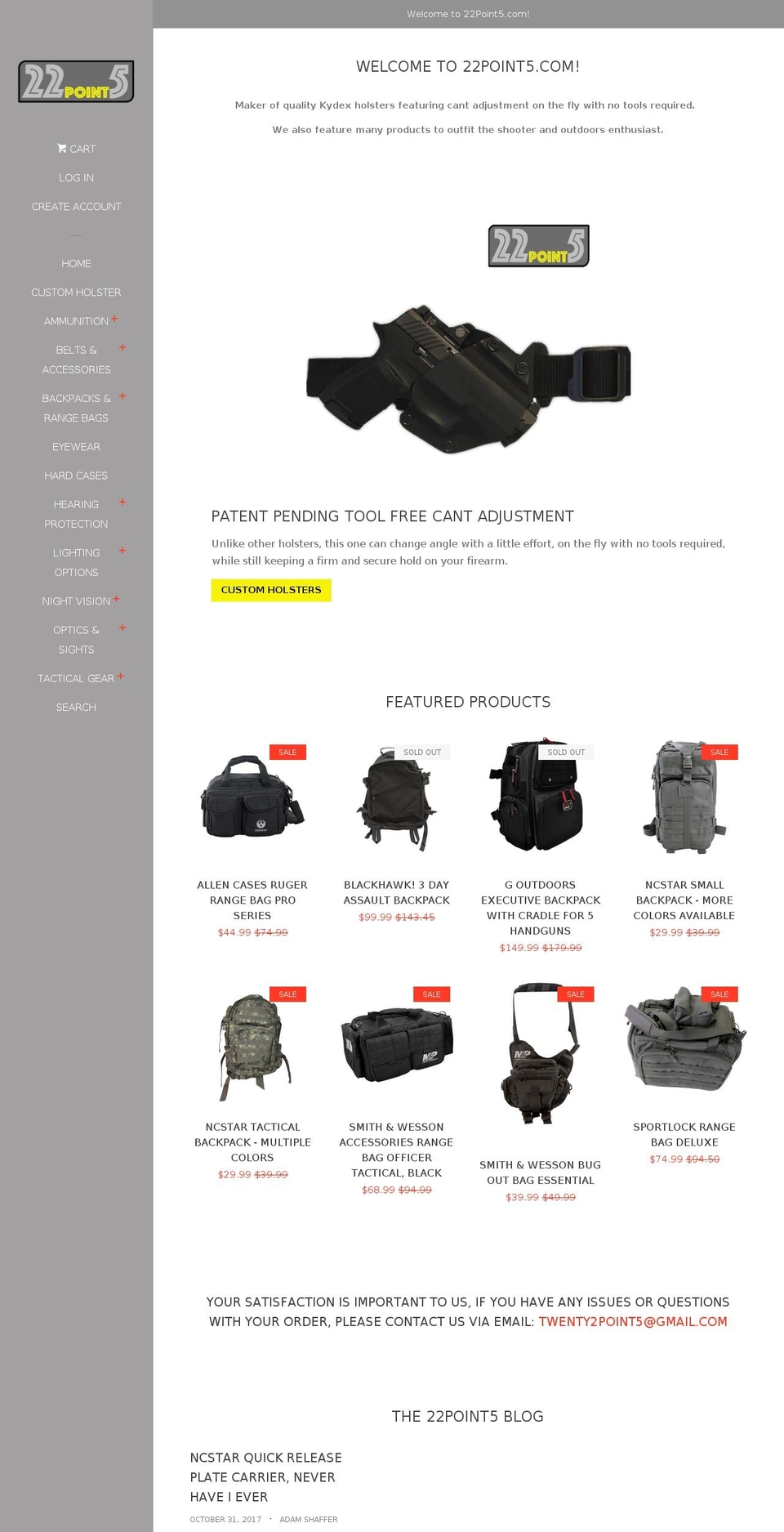 22point5.com — Shopify storefront screenshot