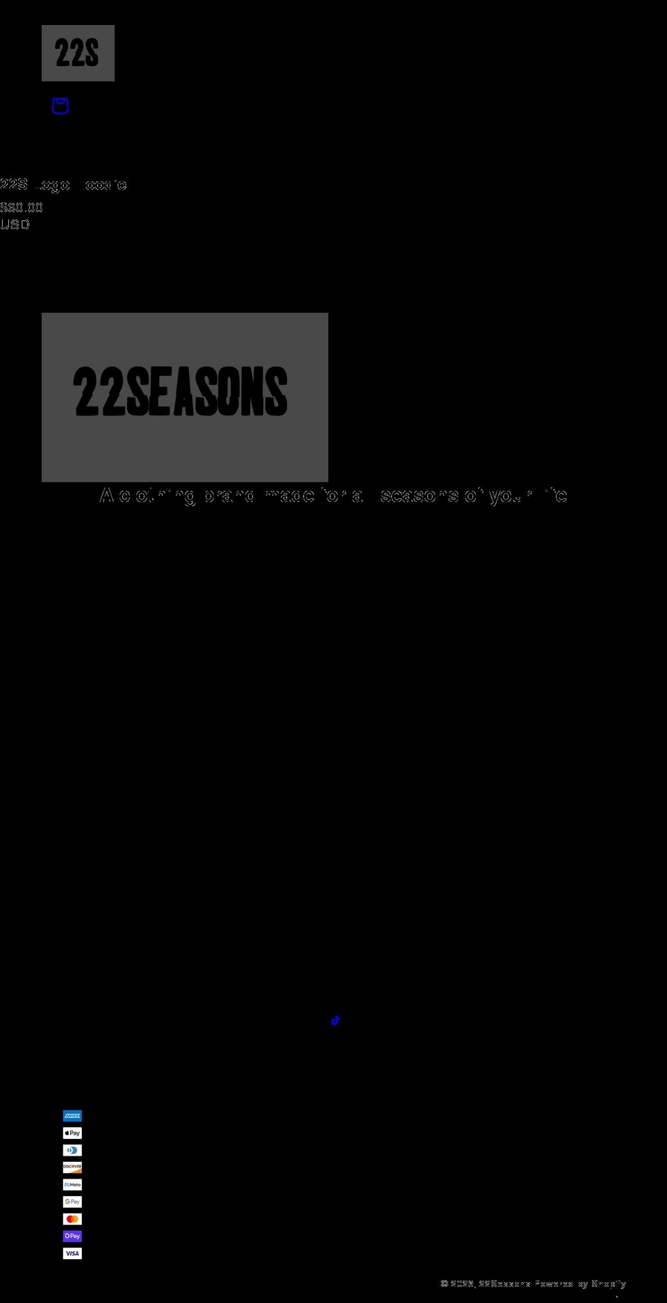 22seasons.com shopify website screenshot