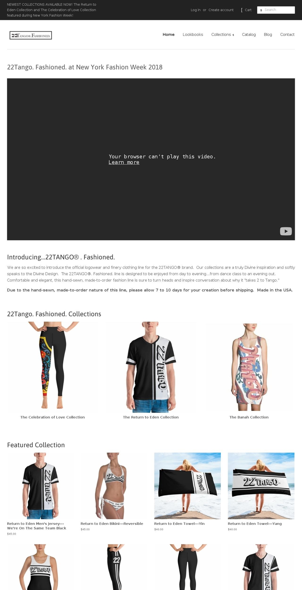 22tangofashioned.com — Shopify storefront screenshot