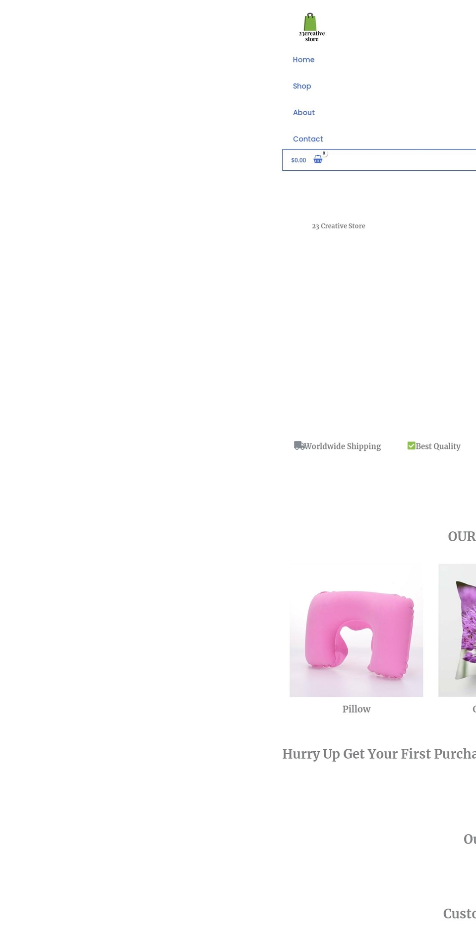 23creativestore.com — Shopify storefront screenshot