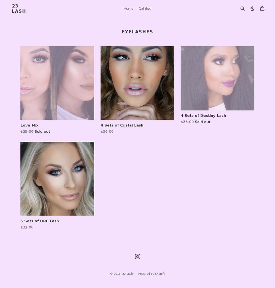 23lash.com — Shopify storefront screenshot
