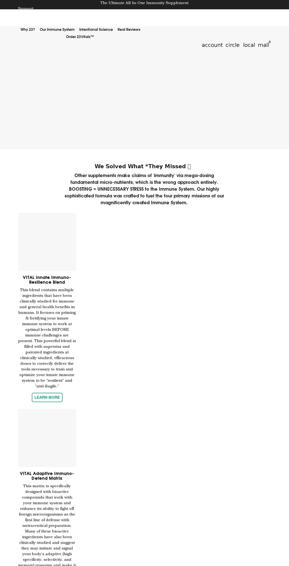 23vitals.com shopify website screenshot