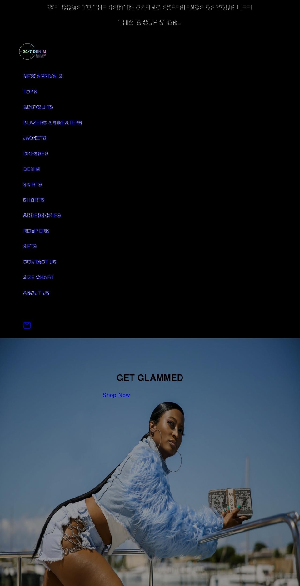 24-7denim.com shopify website screenshot