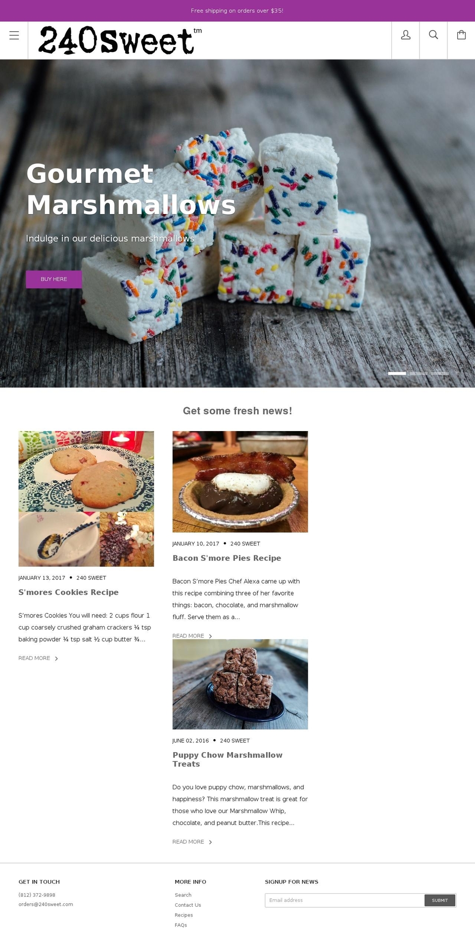 240sweet.com shopify website screenshot