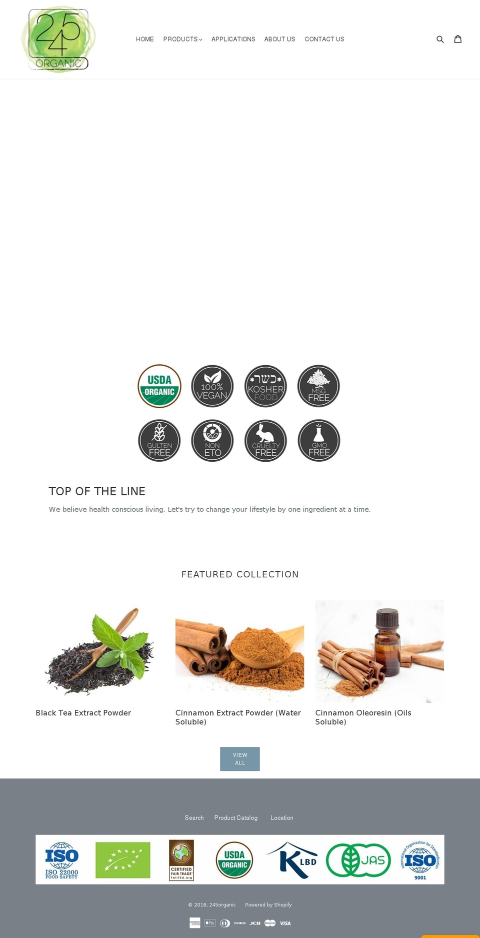 245organic.com — Shopify storefront screenshot