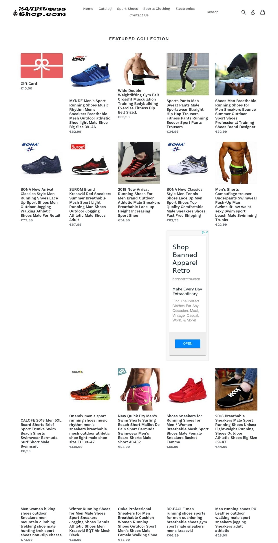 247fitnessshop.com shopify website screenshot