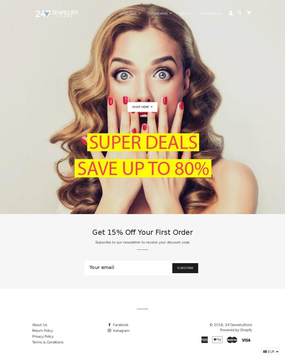 247jewelrystore.com — Shopify storefront screenshot