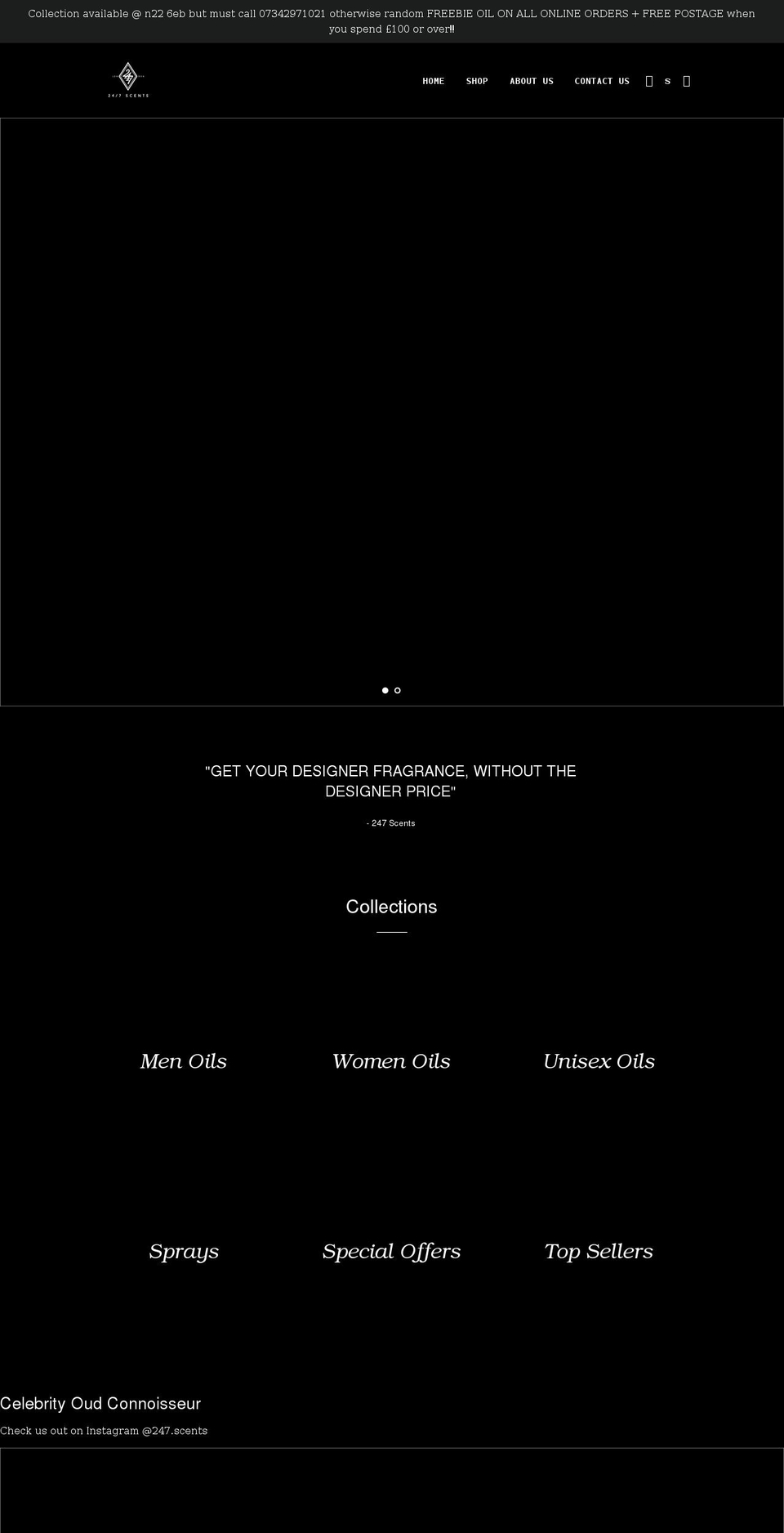 247scents.com shopify website screenshot