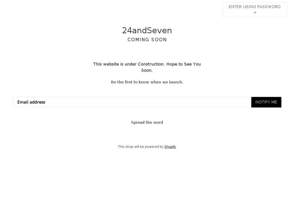 24andseven.com — Shopify storefront screenshot