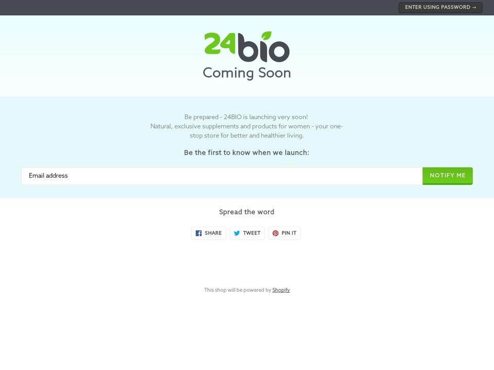 24bio.com shopify website screenshot
