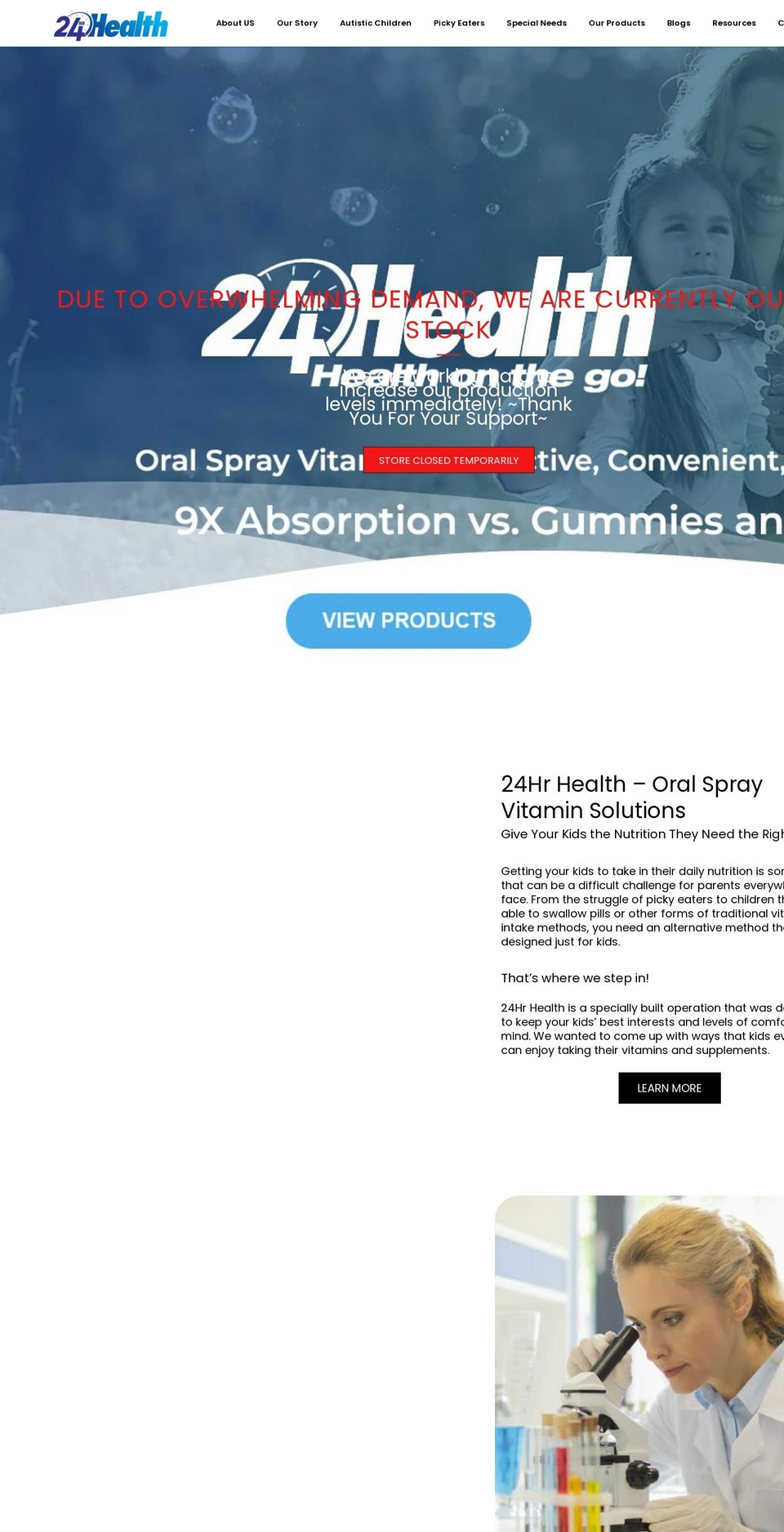 24hrhealth.net shopify website screenshot