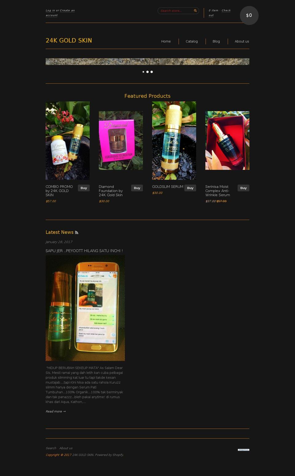24kgoldskin.com shopify website screenshot