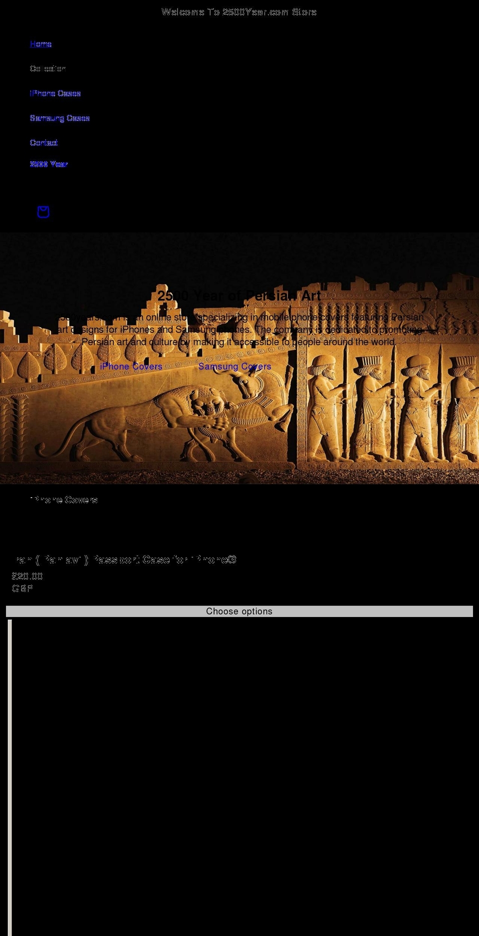 2500years.com shopify website screenshot