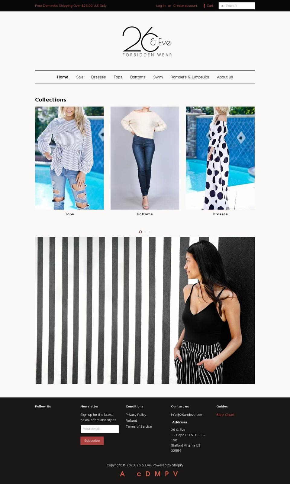 26andeve.com — Shopify storefront screenshot