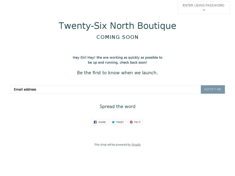 26nboutique.com — Shopify storefront screenshot