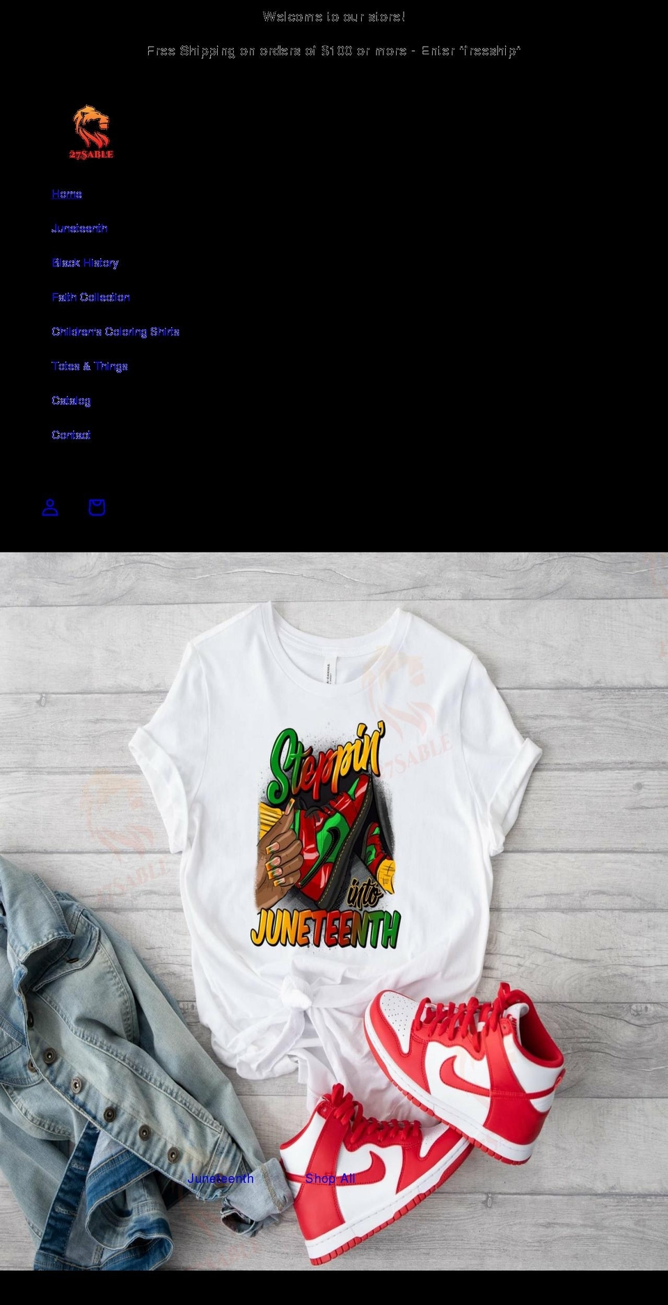 27sable.com shopify website screenshot