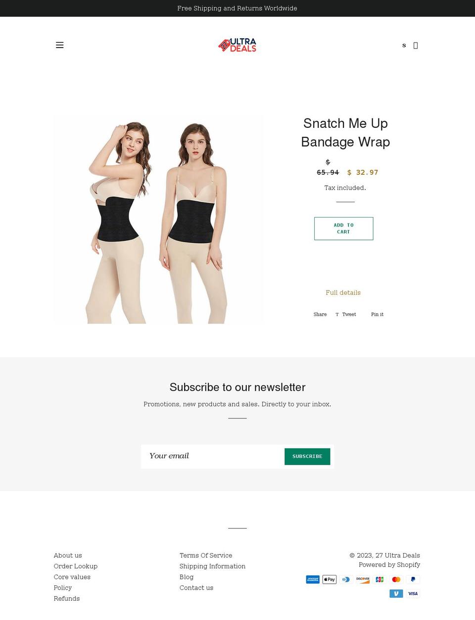 27ultradeals.com shopify website screenshot