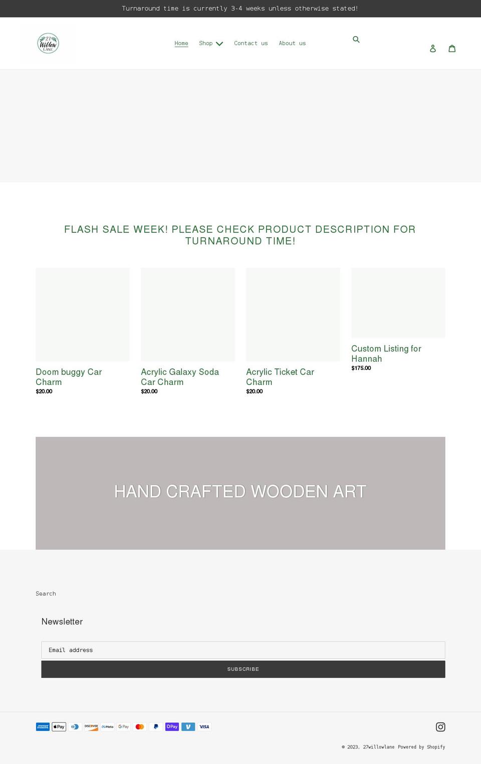 27willowlane.com shopify website screenshot