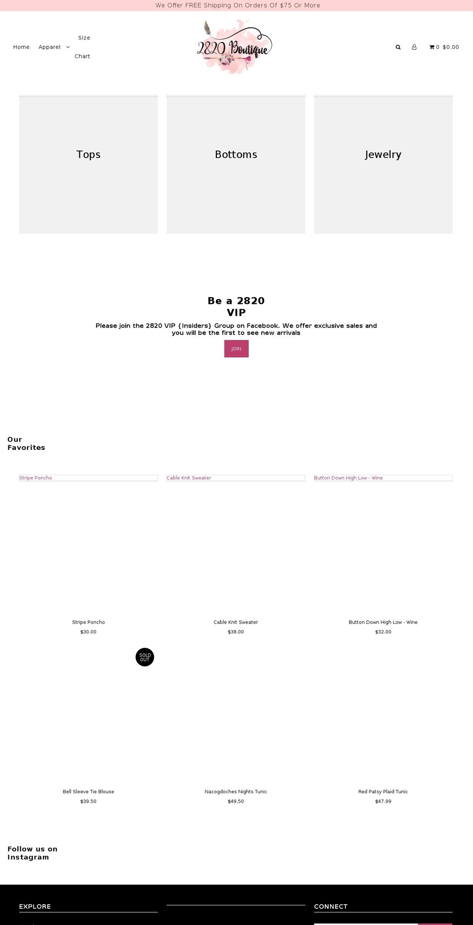 2820-boutique.com — Shopify storefront screenshot