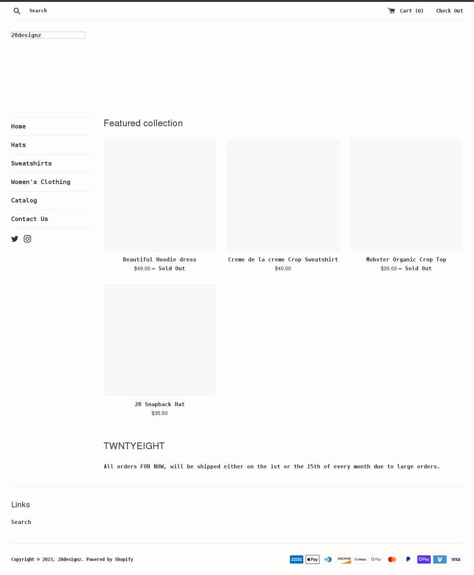 28designz.com shopify website screenshot