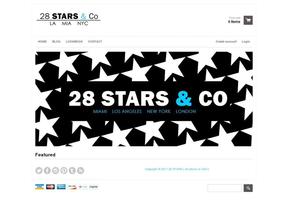 28stars.com shopify website screenshot