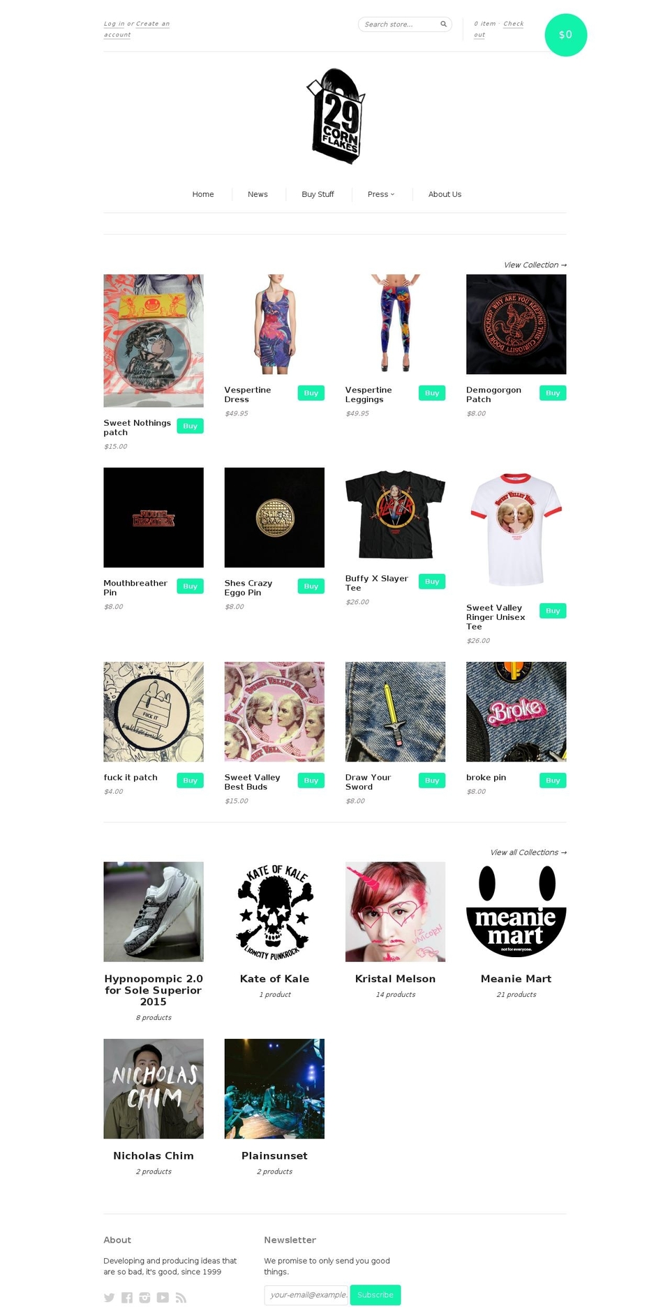 29cornflakes.com shopify website screenshot