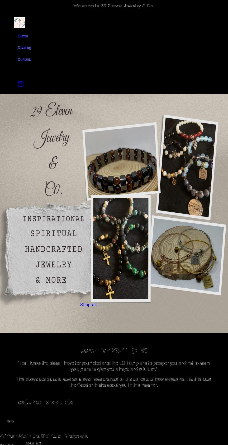 29elevenjewelry.com shopify website screenshot