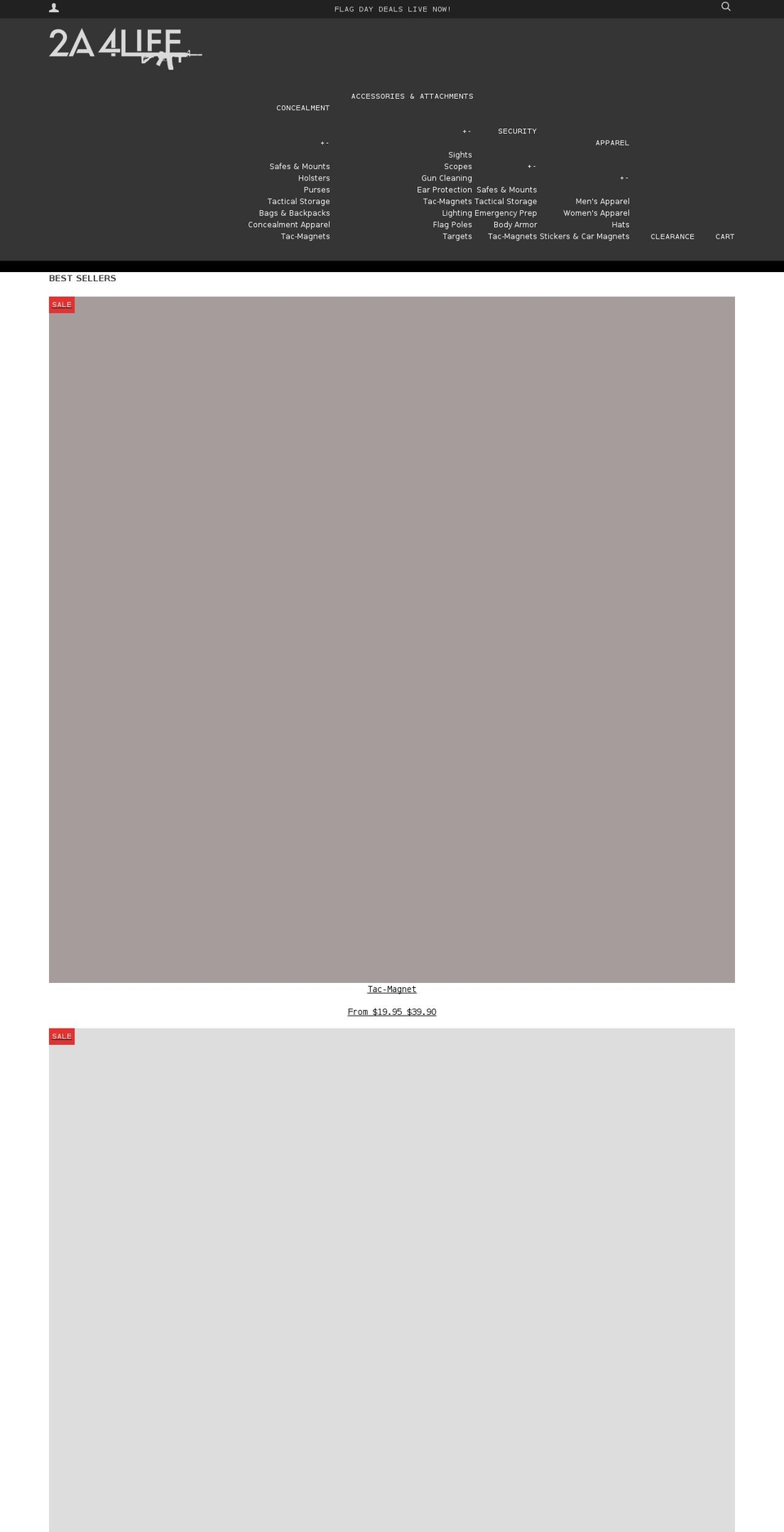 2a4life-tacmagnet.com shopify website screenshot