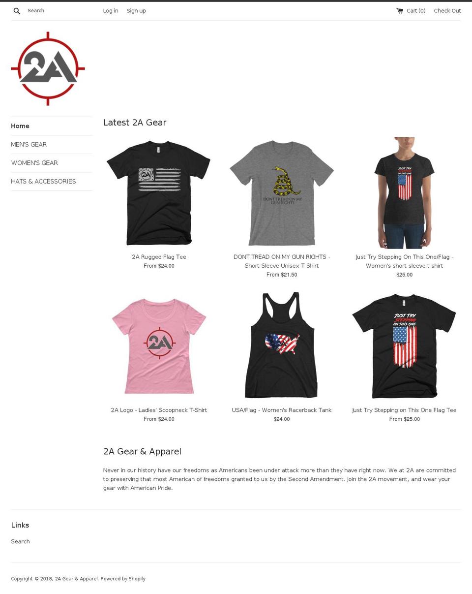 2agear.net shopify website screenshot