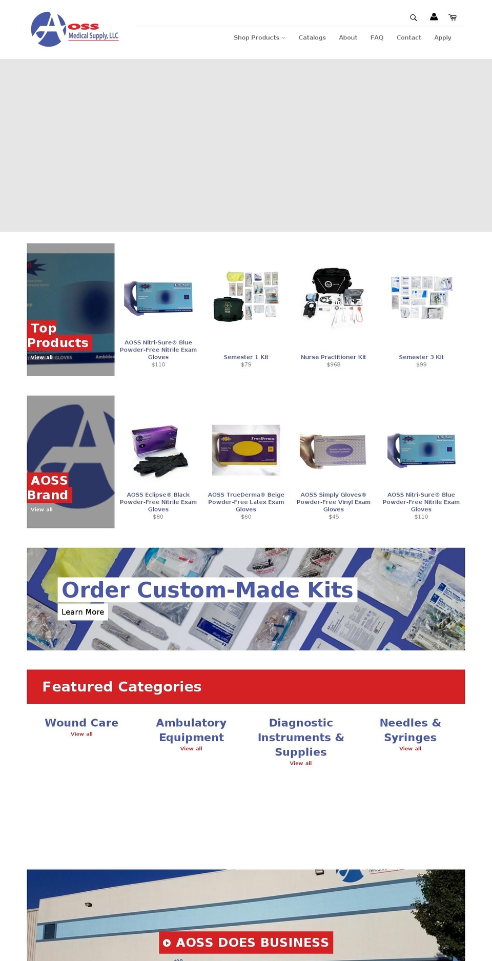 2aossmedicalsupply.com — Shopify storefront screenshot