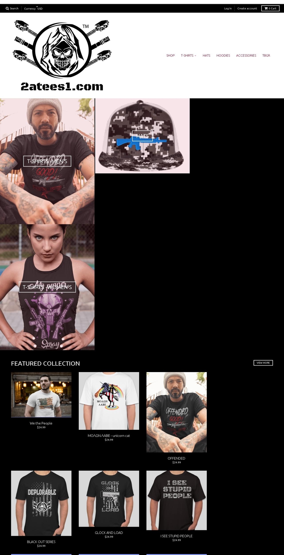 2atees1.com shopify website screenshot