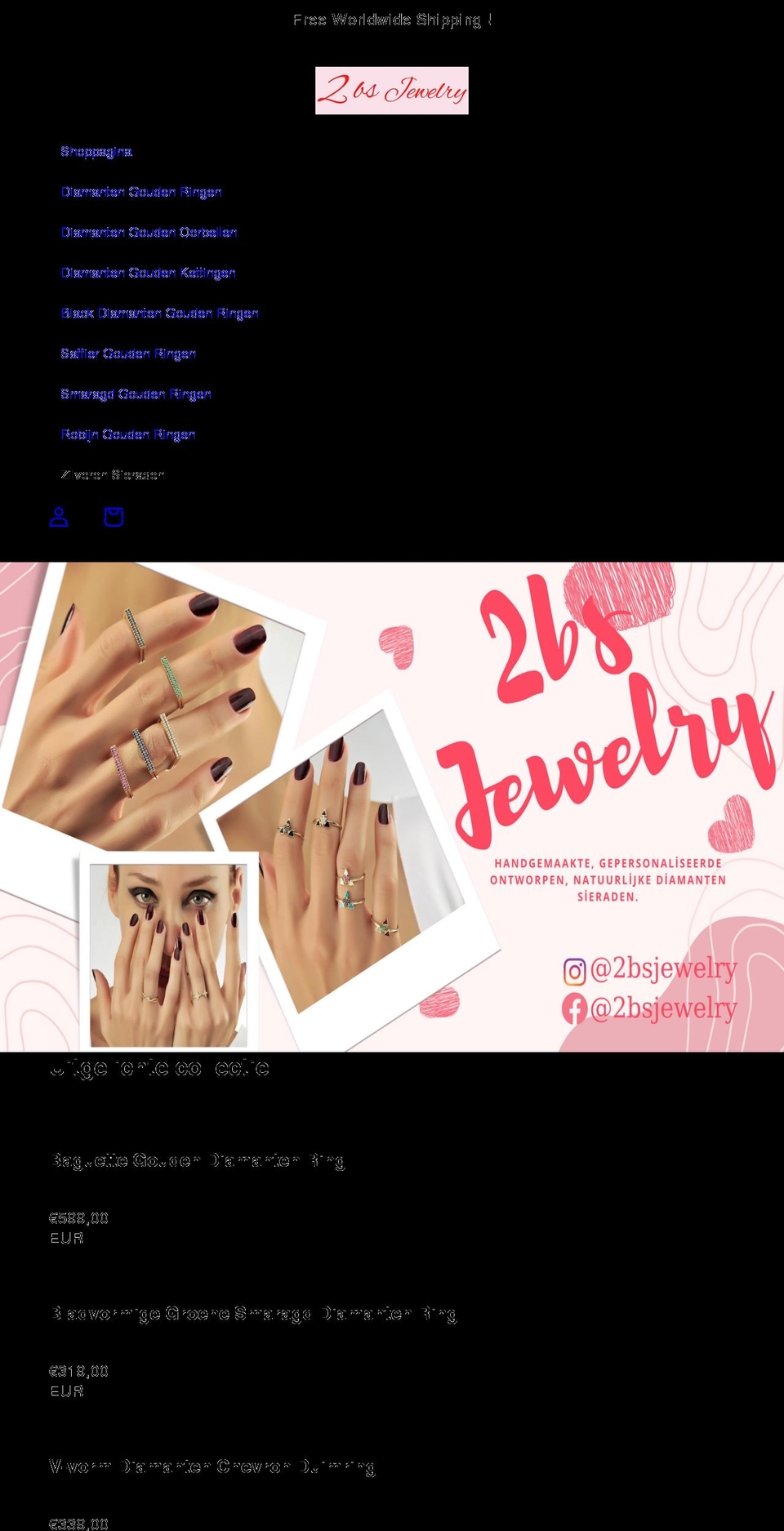 2bsjewelry.com shopify website screenshot