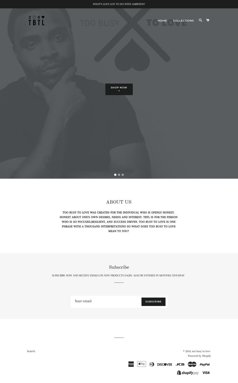 2busy2love.com — Shopify storefront screenshot