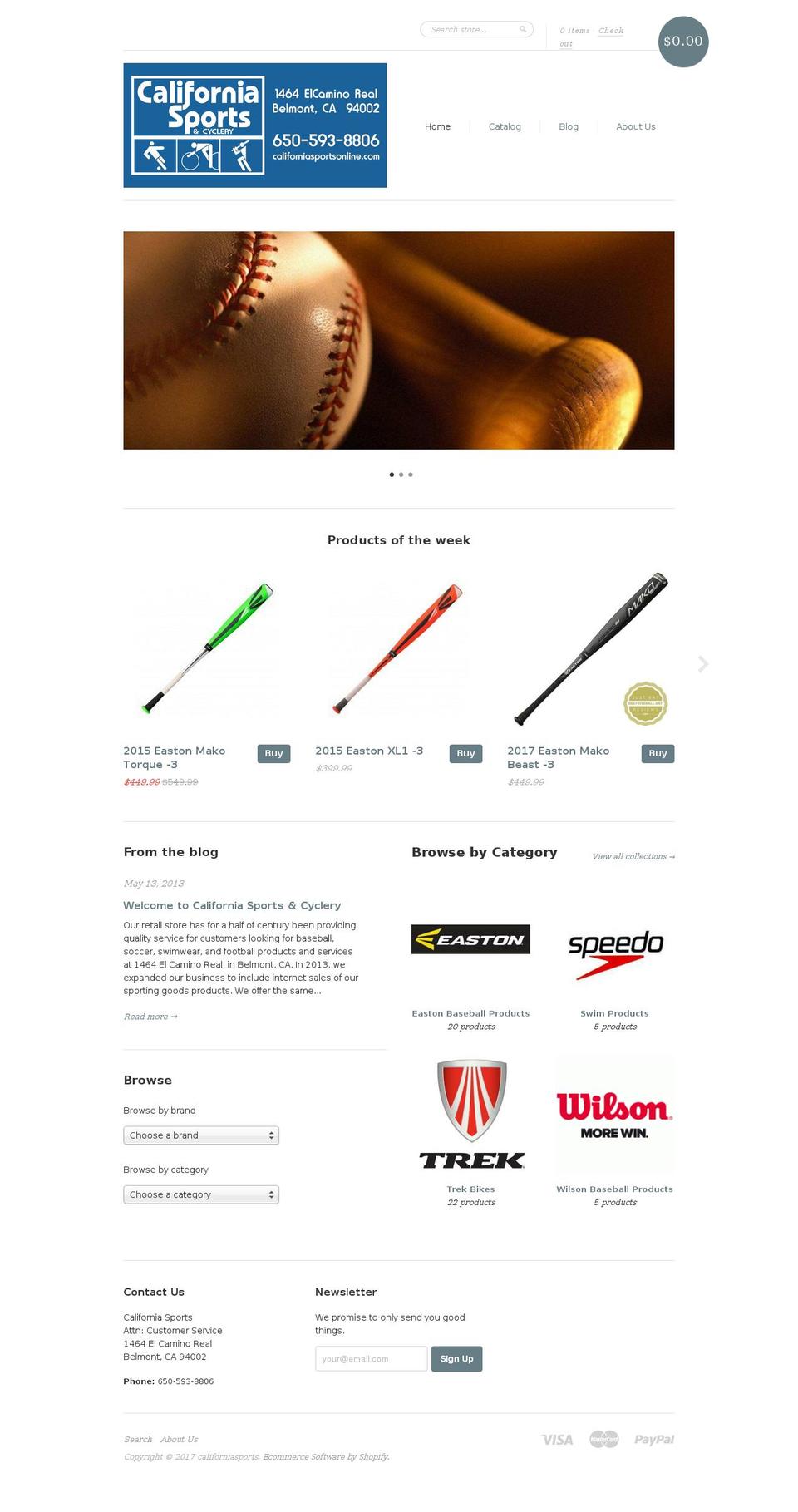 2californiasportsandcyclery.com shopify website screenshot