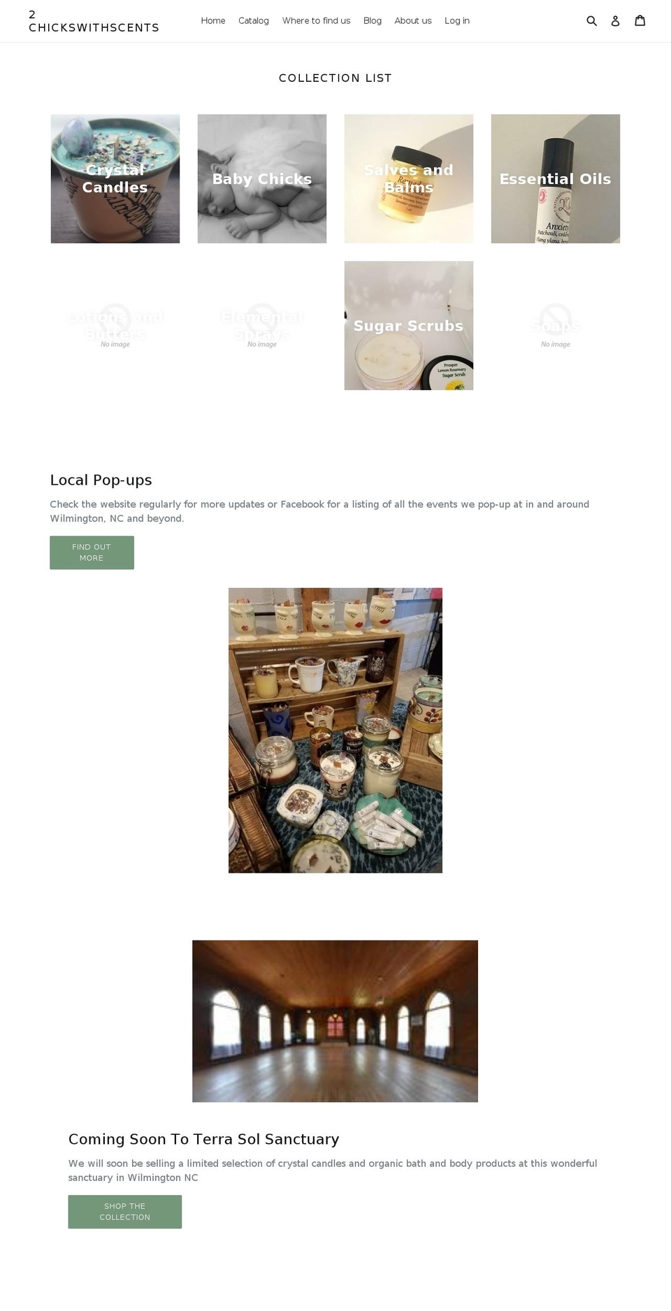 2chickswithscents.com — Shopify storefront screenshot