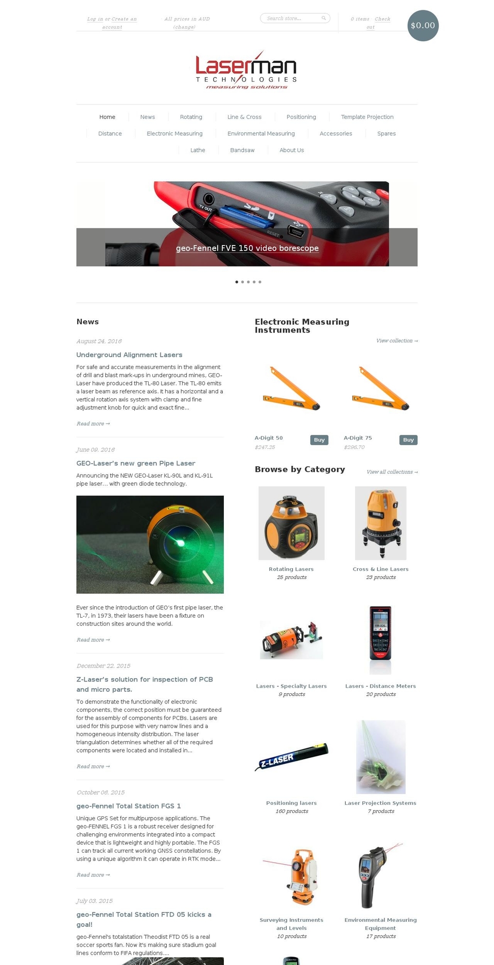 2d-lasers.com shopify website screenshot
