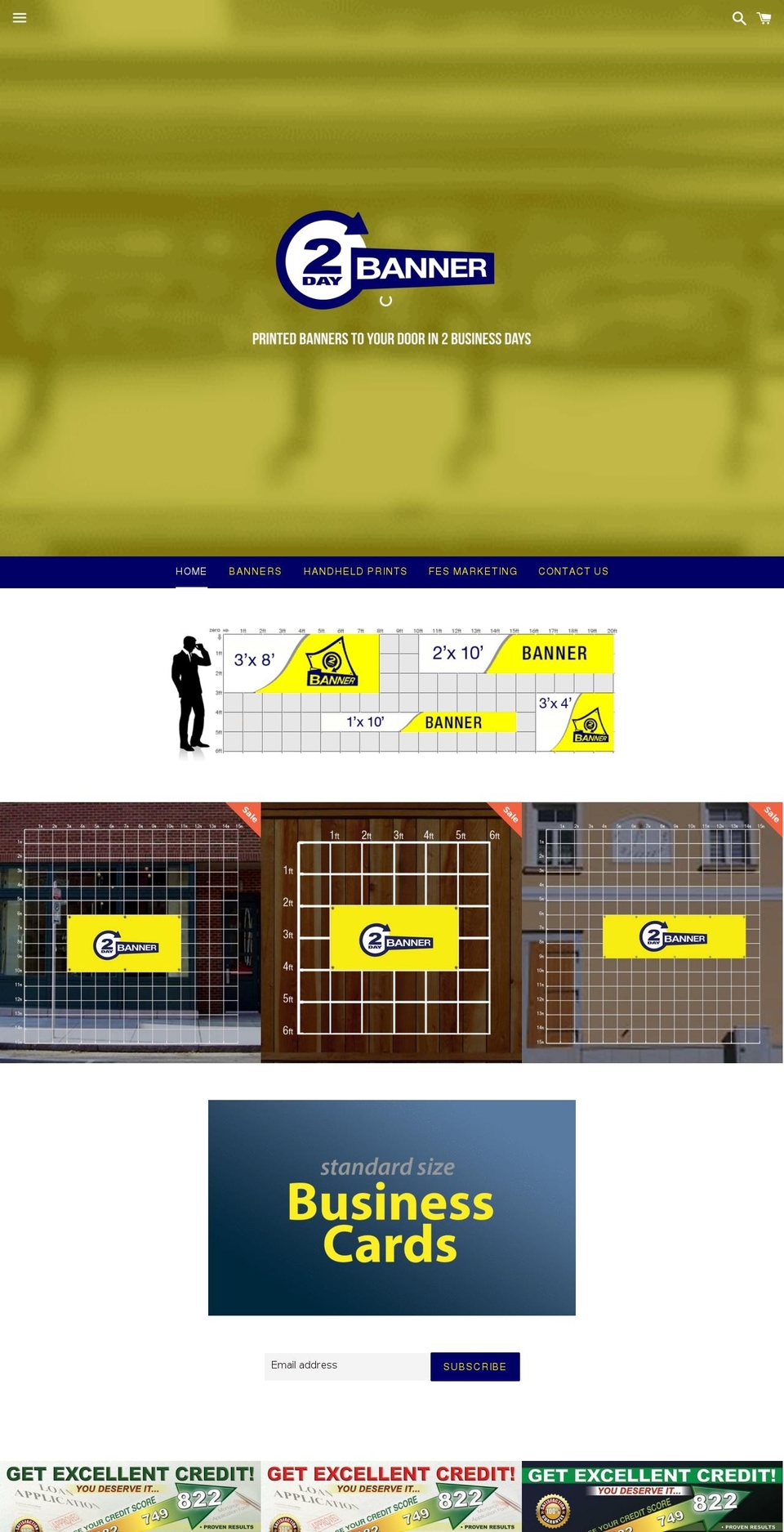 2daybanner.com shopify website screenshot
