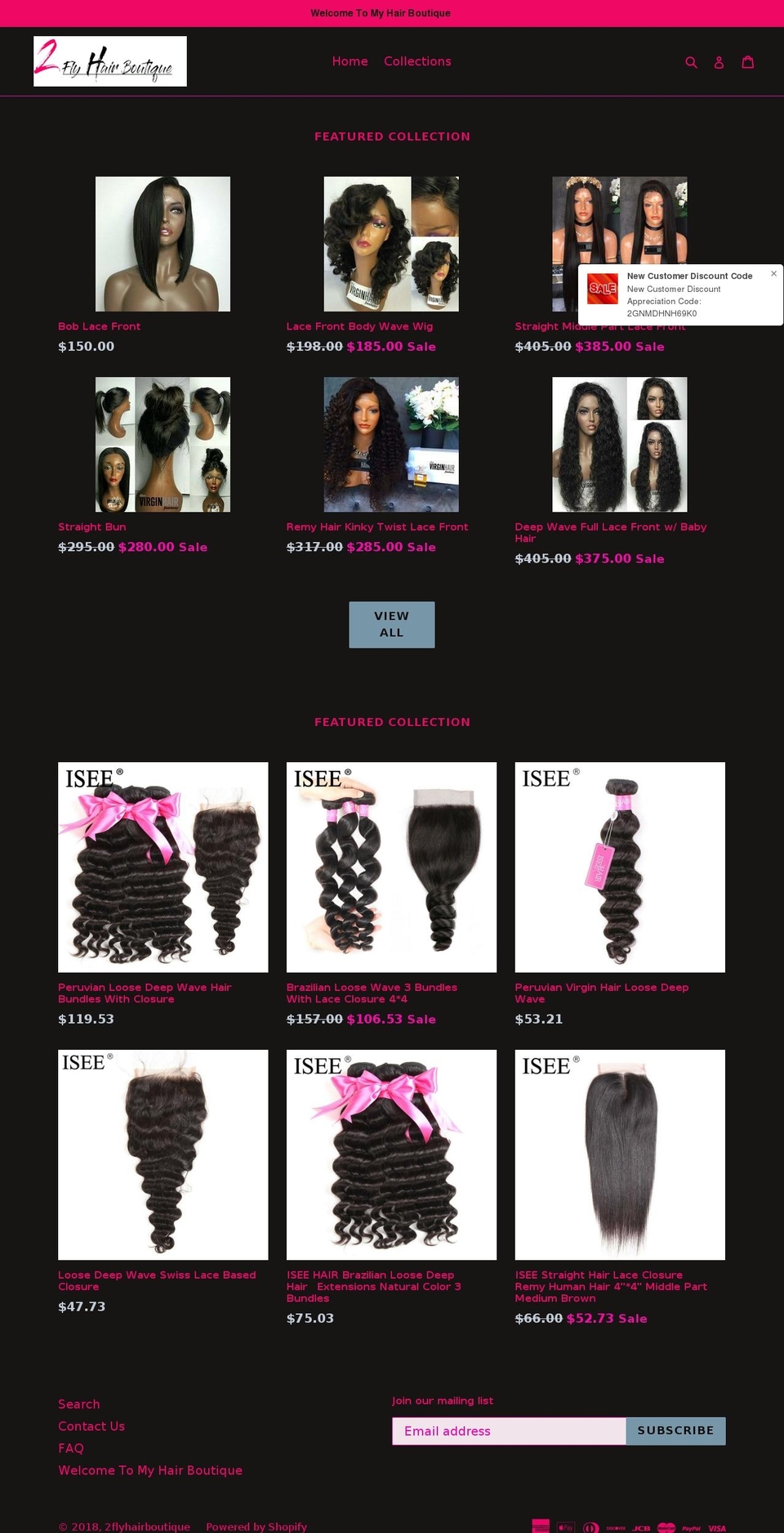 2flyhair.com — Shopify storefront screenshot