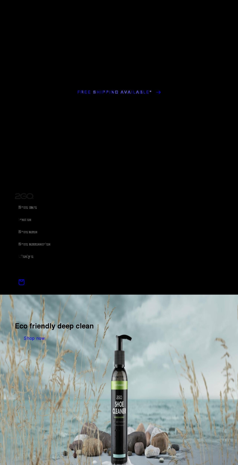 2goshoecare.com shopify website screenshot