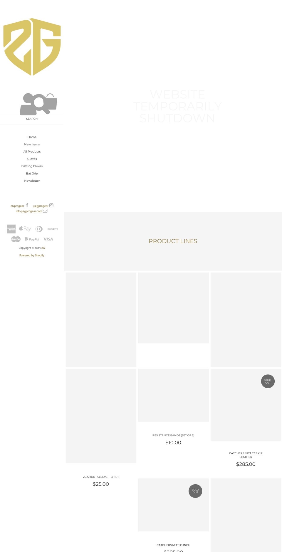 2gprogear.com shopify website screenshot